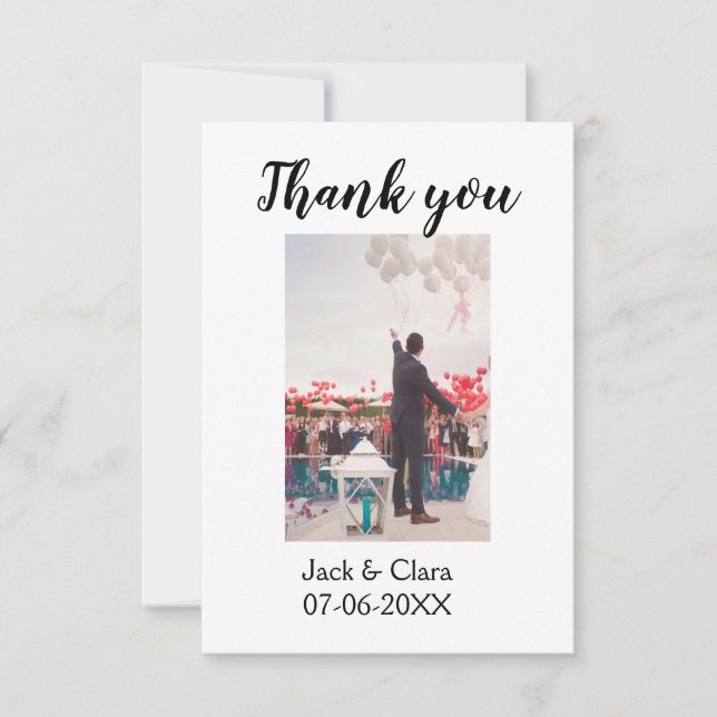 Foto moderna elegante simples agradecimento de cas (Frente)