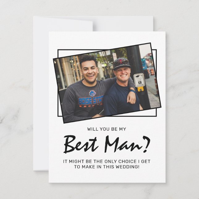 Foto Moderna Engraçada Você Será Meu Padrinho? (Frente)