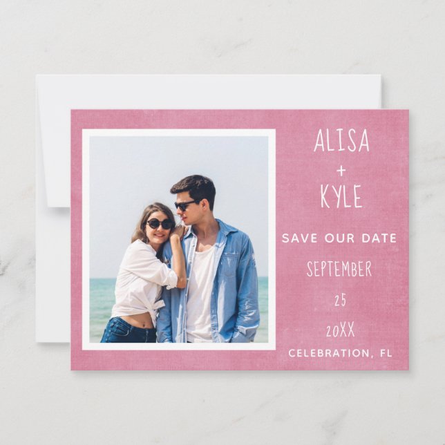 Foto moderna rosa Salvar a Data (Frente)