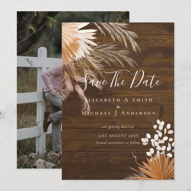 Foto Moderna Salvar Datas PAMPAS Grass Terracotta (Frente/Verso)