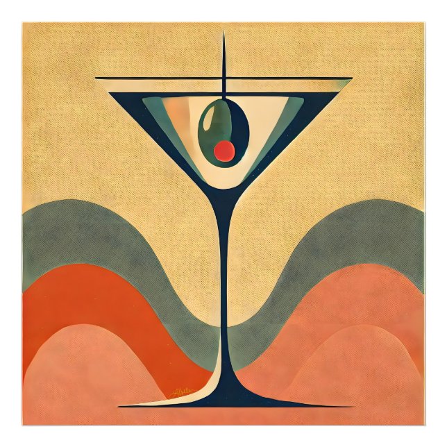 Foto Moderno de Meados do Século "onda de martini de az (Frente)
