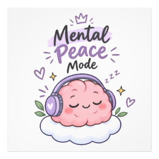 Foto Modo Paz Mental | Poster de Auto-Cuidado com Céreb