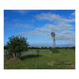 Foto Moinho de vento de Kansas em uma ampliação da fo