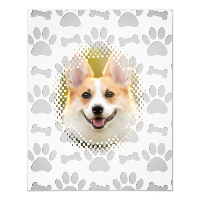 Foto Moldura De Cão Para Impressão De Pata E Osso (Frente)