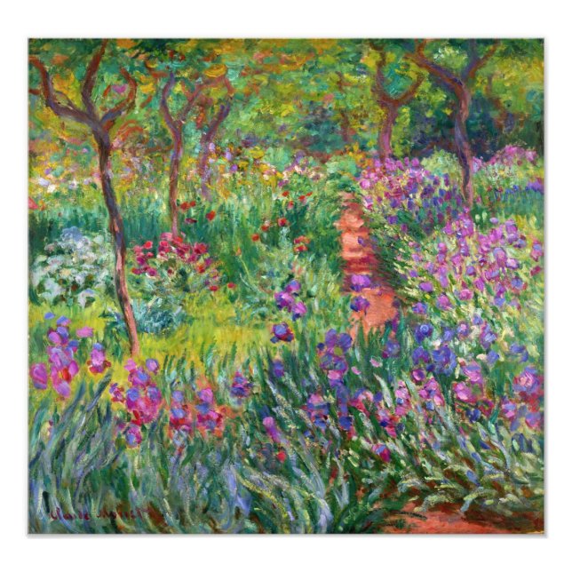 Foto Monet Iris Garden no Giverny Photo Impressão (Frente)
