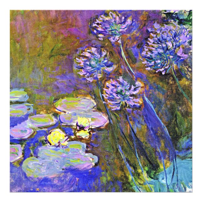 Foto Monet - Lírios de Água e Agapanthus (Frente)