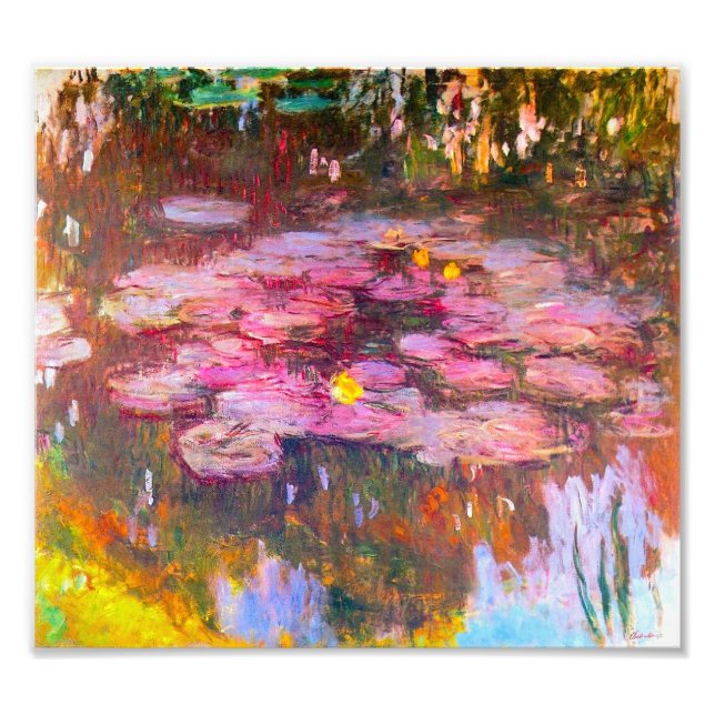Foto Monet Purple Water Lily Impressão (Frente)