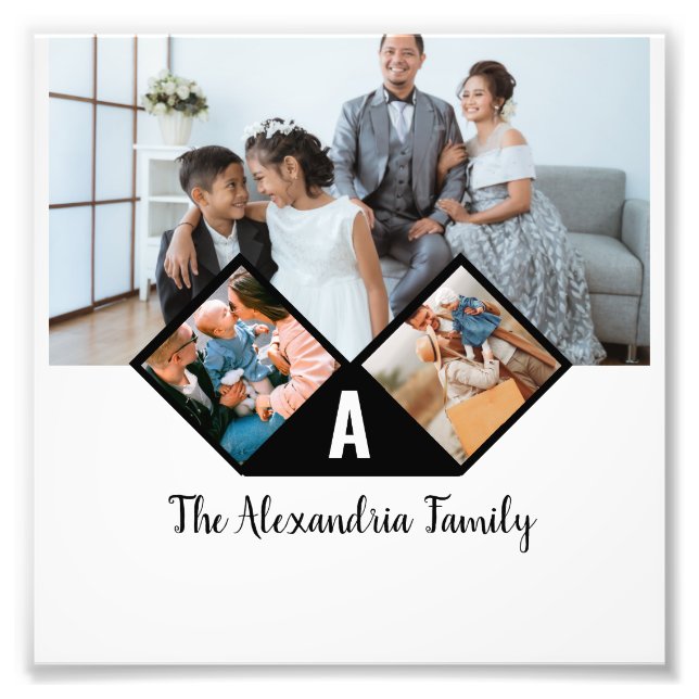 Foto Monograma personalizado da família de colagens de  (Frente)