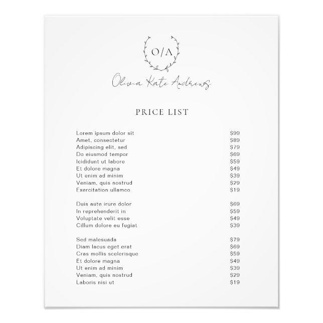 Foto Monograma Simples Elegante (Frente)