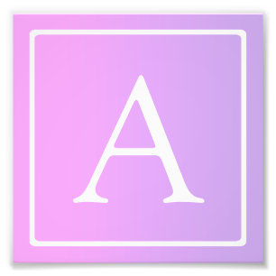 Foto Monograma Simples   Ombre Rosa/Roxo Sutil