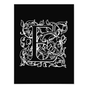 Foto Monogrammed branco do preto do monograma da letra