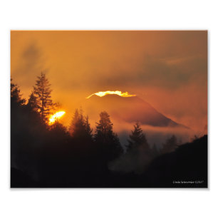 Foto Montagem Rainier 8X10 no nascer do sol