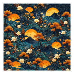 Foto Montanha da Lua Dourada Flor de Lótus do Céu Notur
