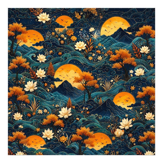 Foto Montanha da Lua Dourada Flor de Lótus do Céu Notur (Frente)