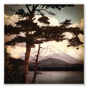 Foto Monte Fuji através do vintage Japão velho dos