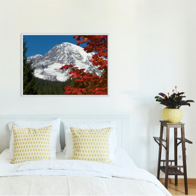 Foto Monte Rainier e Folhas do outono (In Situ Framed)