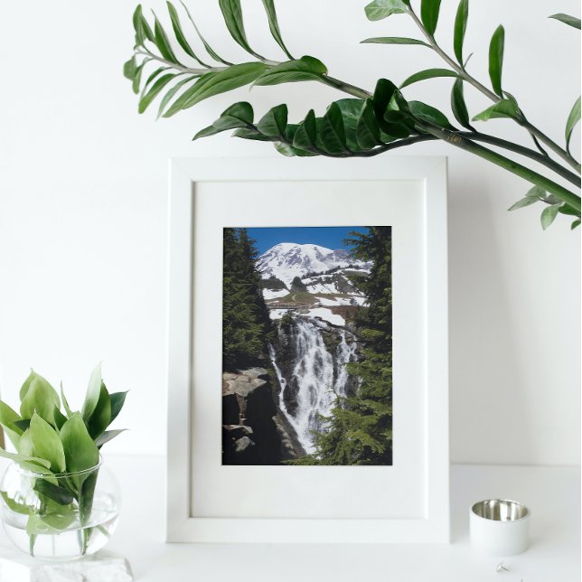 Foto Monte Rainier e Myrtle Falls (In Situ Framed)