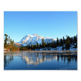 Foto Monte Shuksan com Picture Lake num dia de inverno