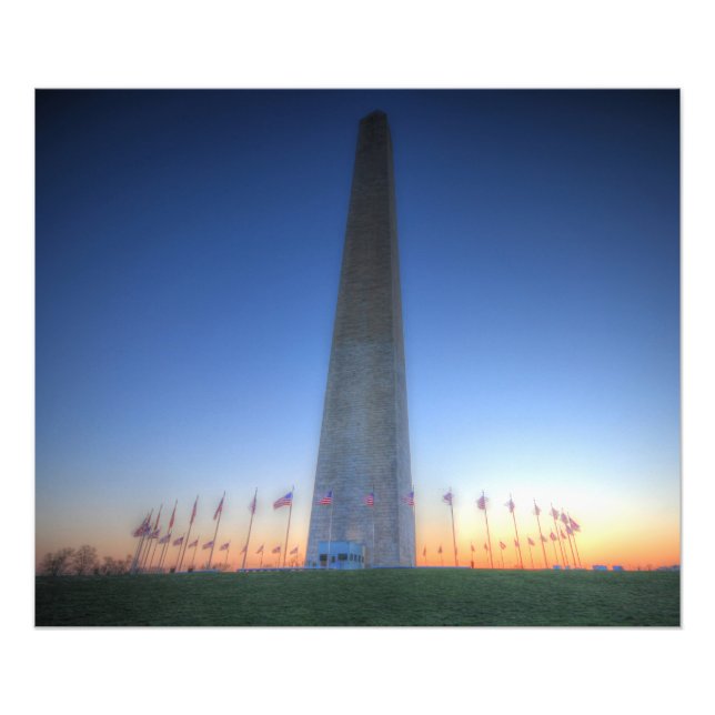 Foto Monumento a Washington com Sunset Laranja (Frente)