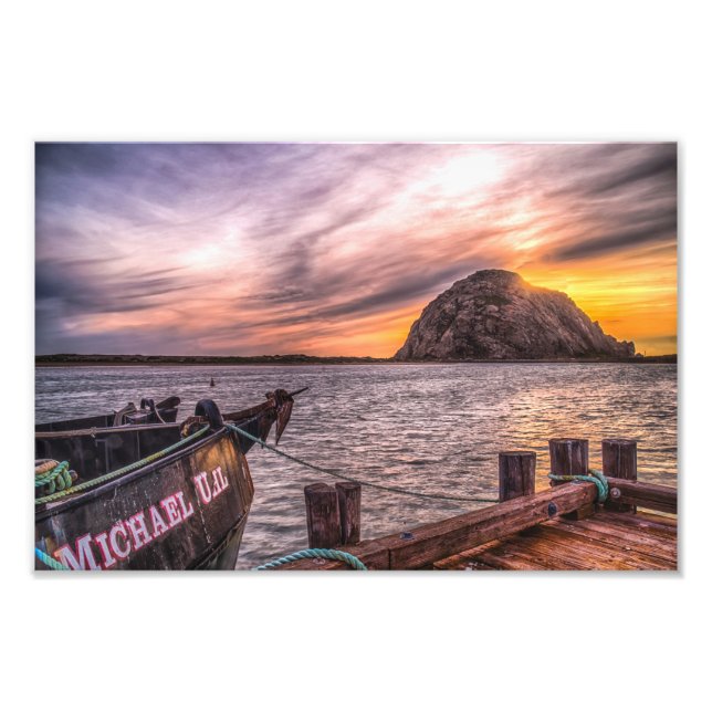 Foto Morro Rock No Dusk Photo Impressão (Frente)