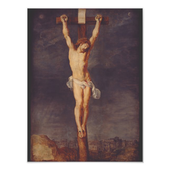 Foto morto cristo sobre a cruz de Peter Paul Rubens (Frente)