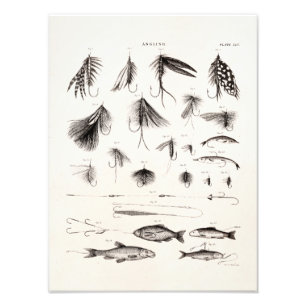 Foto Mosca de Pesca de Voo de Pesca Antiga de 1800 Ganc