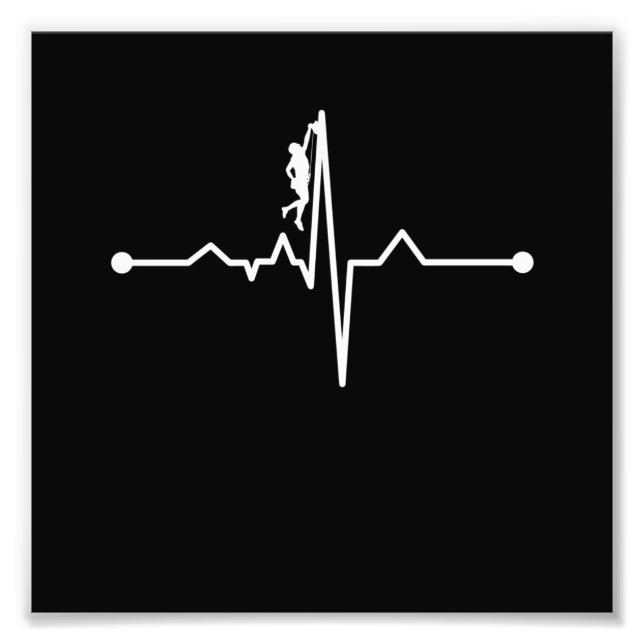 Foto Mountain Climber Heartbeat Rock Climbing Lover Gra (Frente)