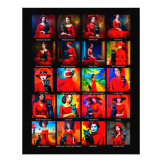 Foto Movimentos de Arte Preta de Vestido Vermelho