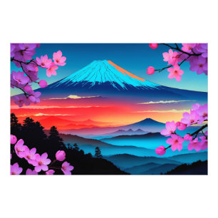 Foto Mt. Fuji Cherry Blossom Landscape Art Impressão