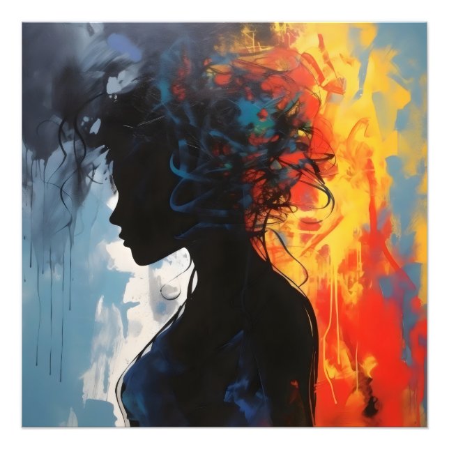 Foto Mulher Abstrato Laranja (Frente)
