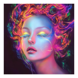 Foto Mulher alienígena com cabelo cósmico