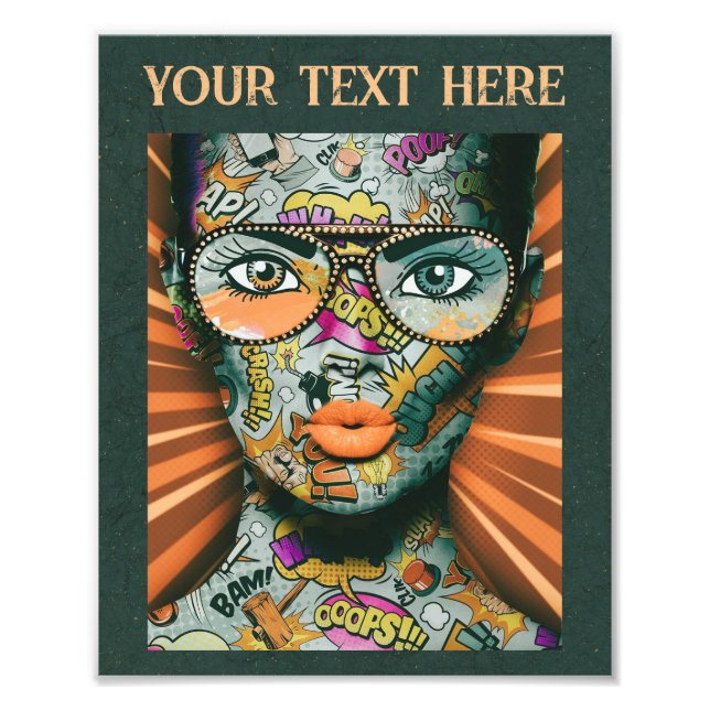 Foto Mulher artística de rua com letra no rosto (Frente)