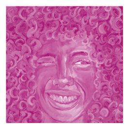 Foto Mulher com Cabelo Crespo em Rosa