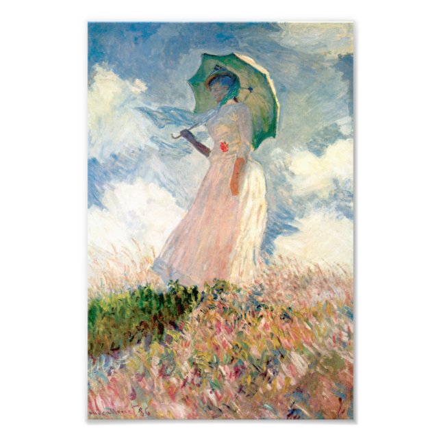Foto Mulher com Guarda-Sol Promenade Monet (Frente)