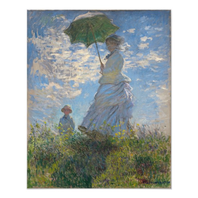 Foto Mulher com Parasol | Paisagem Francesa (Frente)