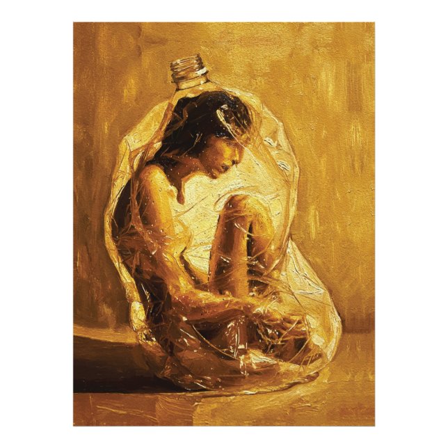 Foto Mulher em Plástico – Pintura a Óleo (Frente)