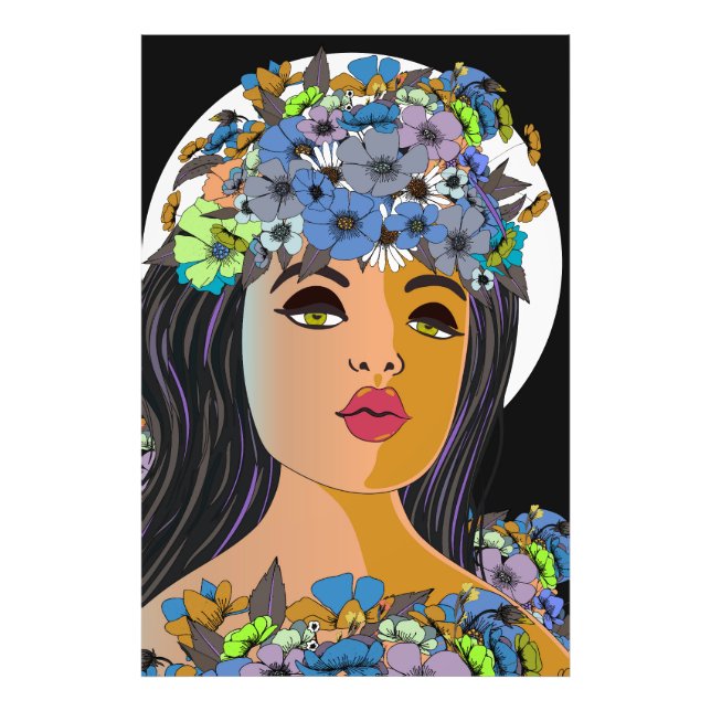 Foto Mulher Floral Coroa de Flores (Frente)