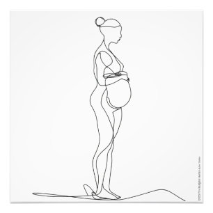 Foto Mulher Grávida com Arte de Linha
