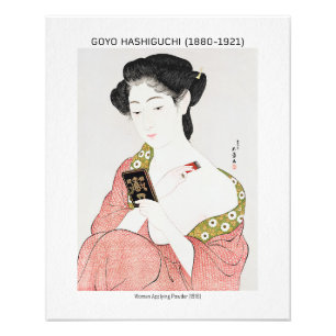 Foto Mulher japonesa aplicando pó - Goyō Hashiguchi