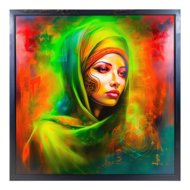 Foto Mulher mística em cores neonárias (Frente)