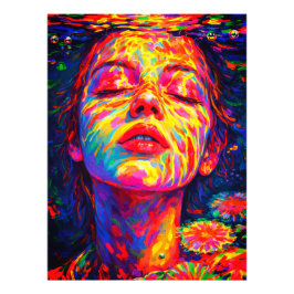Foto Mulher Serena Sob as Cores do Arco-Íris em Impasto
