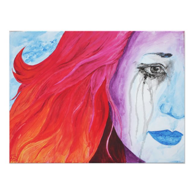 Foto Mulher Surrealista de Arco-Íris Perdendo Cor Arte  (Frente)