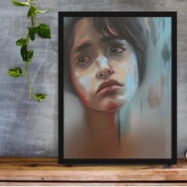 Foto Mulher Triste Arte Abstrata Gerada por IA