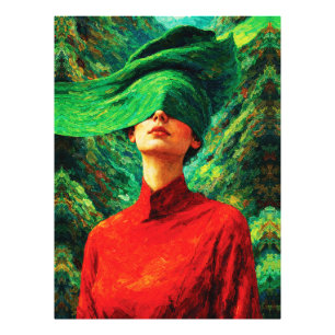 Foto Mulher Vendada em Fusão Vermelha da Natureza Impas