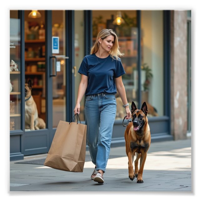 Foto Mulher vestindo camiseta azul escura no pescoço (Frente)