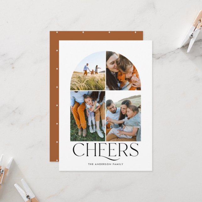 Foto multifoto moderna de natal de ferrugem 4 (Frente/Verso In Situ)