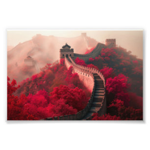 Foto Muro de excelente da China no outono - Vermelho Cê