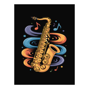 Foto Música Colorida de Saxofone Fluxo Instrumento de J