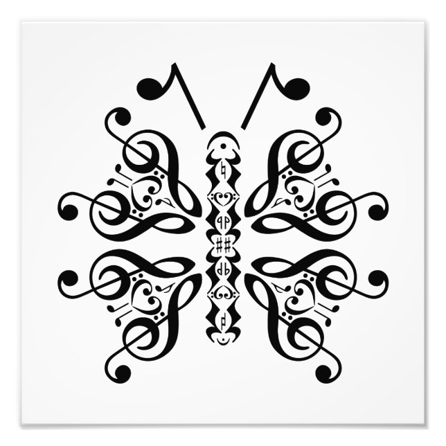 Foto Musical Butterfly Music Note Scroll Design (Frente)