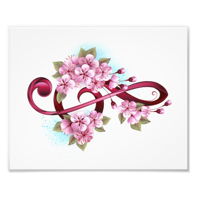 Foto Musical treble clef notes with Sakura flowers (Frente)